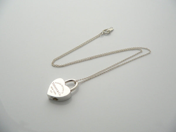 Tiffany & Co Return to Tiffany Heart Padlock Necklace Pendant Chain Gift Love