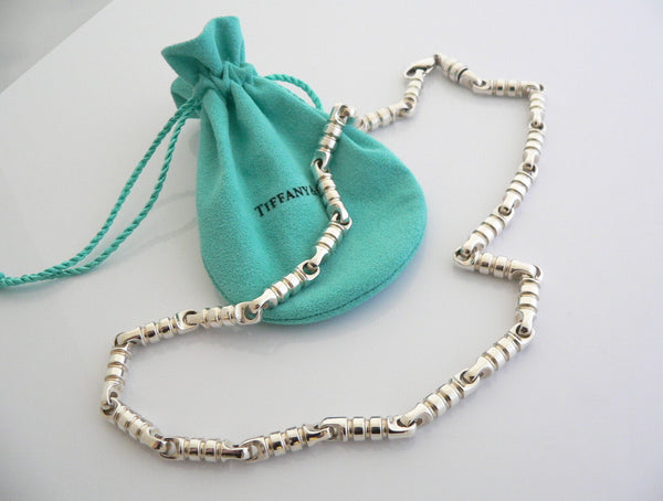 Tiffany & Co Silver Picasso Groove Link Necklace 20 inch Chain Gift Pouch Love