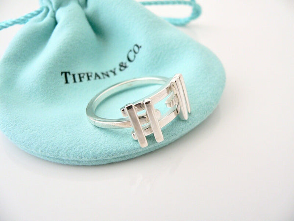 Tiffany & Co Axis Ring Band Sz 11 Pouch Gift Art Frank Gehry Silver Love Classic