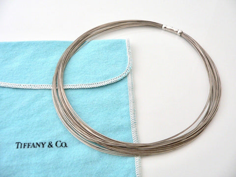 Tiffany & Co Silver Wire Necklace Multi Wire Strands Chain Love Gift Pouch Art