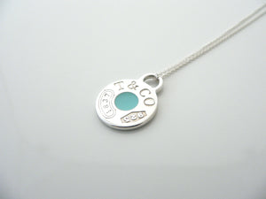 Tiffany & Co 1837 Blue Enamel Necklace Pendant Circle Charm Gift Love Silver