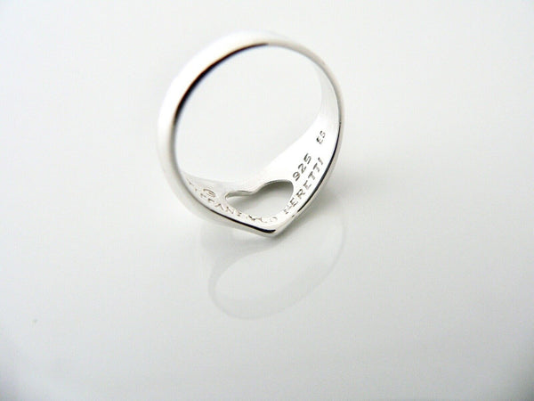 Tiffany & Co Heart Ring Band Sz 4.5 Peretti Silver Rare Love Gift Statement
