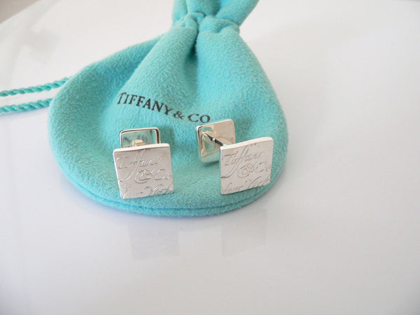 Tiffany & Co Notes Cuff Links Square Cufflinks Man Office Gift Pouch Love Cool