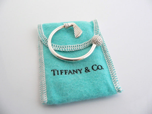 Tiffany & Co Silver Golf Club Golf Ball Key Ring Keychain Gift Pouch Sports