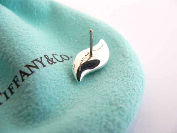 Tiffany & Co Silver Peretti Feather Wave Earrings Studs Gift Pouch Love Art