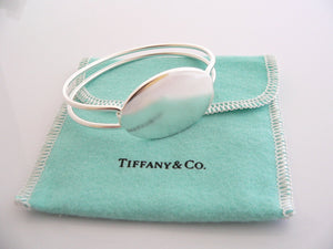 Tiffany & Co Silver Oval Double Wire Bangle ID Bracelet Gift Pouch Love Pouch