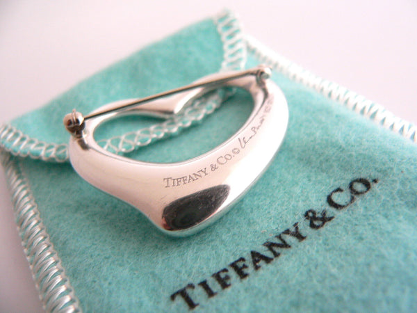 Tiffany & Co Silver Peretti Large 1.5 Inch Open Heart Brooch Pin Gift Love