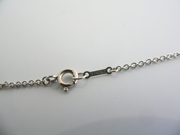 Tiffany & Co Silver Peretti 7 Open Heart Necklace Pendant Charm Chain Gift Pouch