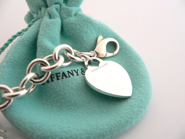 Tiffany & Co Silver Heart Palm Tree Bracelet Bangle Charm Gift Pouch Love 2 in 1