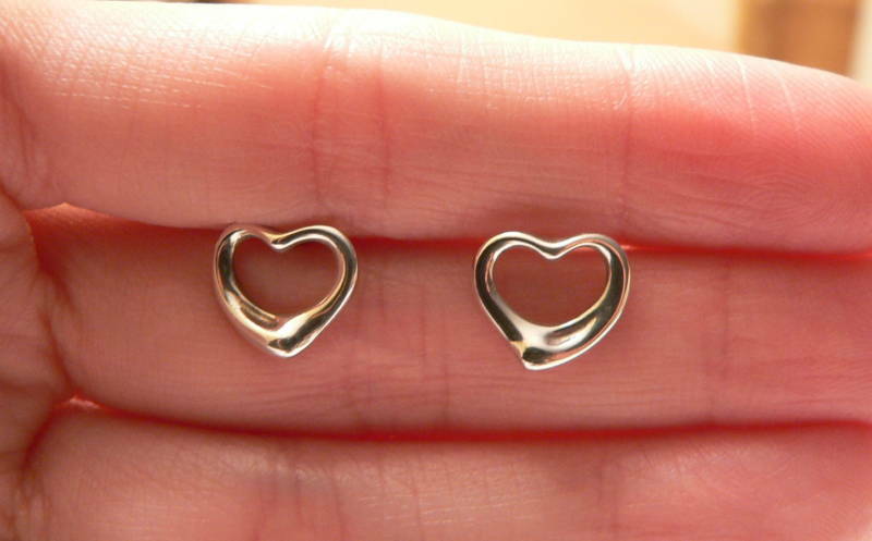 Tiffany & Co Open Heart Earrings Studs Peretti Silver Gift Love Statement Cool