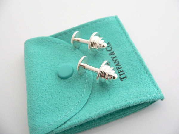 Tiffany & Co Silver Picasso Tiered Round Cuff Link Cufflink Cuff Links Gift Love