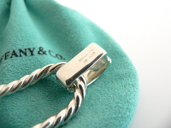 Tiffany & Co Cable Rope Oval Link Bracelet Bangle Silver Love Gift Pouch Classic