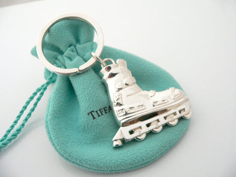 Tiffany & Co Silver Rollerblade Skate Keyring Keychain Ring Chain Pouch Love Art
