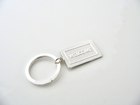 Tiffany & Co Silver Welcome Mat Key Ring Keychain Rare Housewarmng Cool Gift Art