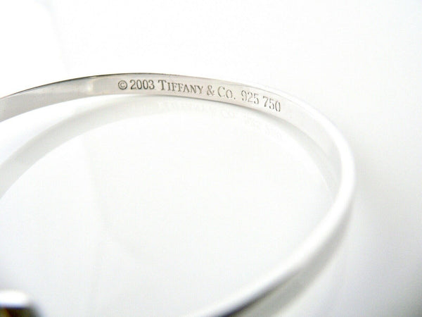 Tiffany & Co Heart Bangle Silver 18K Gold Hook Bracelet Gift Love Classic Art