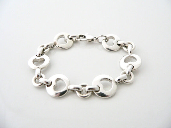 Tiffany & Co Silver Stencil Cut Out Heart Bracelet Bangle Love Gift Art Classic