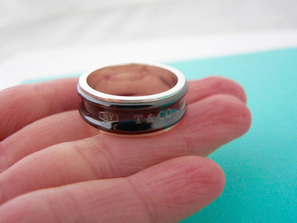 Tiffany & Co Silver Titanium Ring 1837 Circle Promise Band Sz 10 Gift Love Art