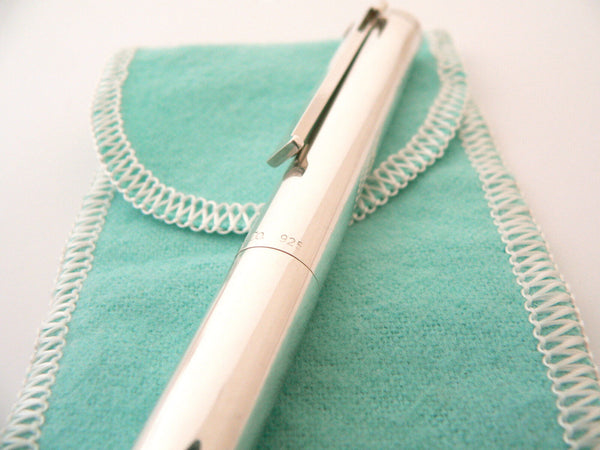 Tiffany & Co Pen Ball Pen Silver Executive T Clip Ballpen Office Gift Pouch Cool