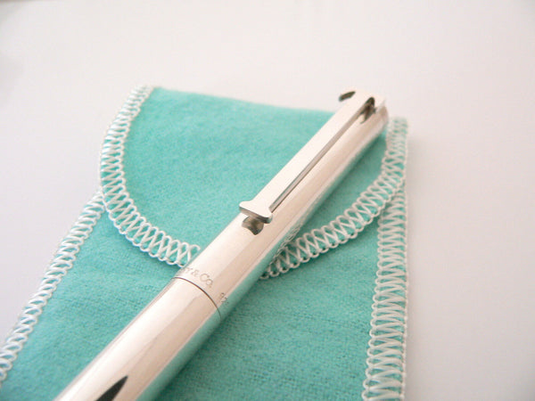 Tiffany & Co Pen Ball Pen Silver Executive T Clip Ballpen Office Gift Pouch Cool