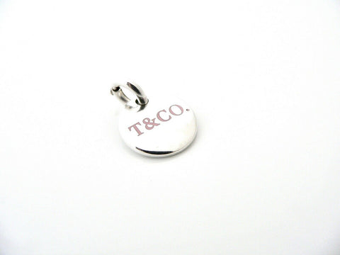 Tiffany & Co  Silver Pink Enamel Charm Pendant Clasp 4 Necklace Bracelet Gift