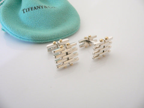 Tiffany & Co Silver 18K Gold Gatelink Gate Link Cuff Links CuffLinks Man Gift