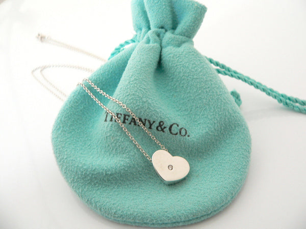 Tiffany & Co Diamond Heart Necklace 19 Inch Longer Chain Gift Love Pouch Picasso