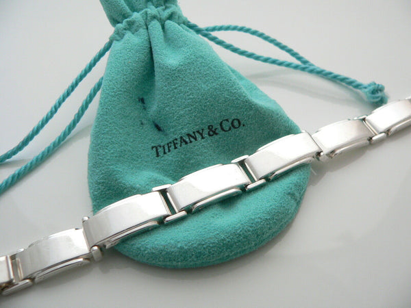 Tiffany & Co Metropolis Link Silver Bracelet Bangle 7 Inch Chain Rare Pouch Gift