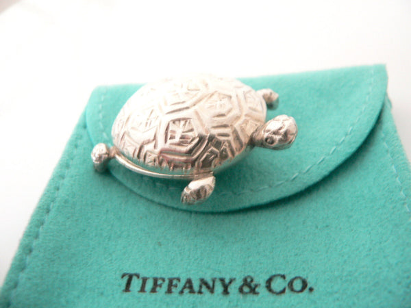 Tiffany & Co Turtle Pill Box Case Container Nature Animal Love Gift Pouch Art
