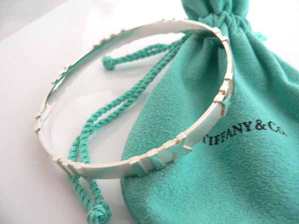 Tiffany & Co Atlas Bangle Bracelet Silver Love Gift Pouch Matte Roman Numeral