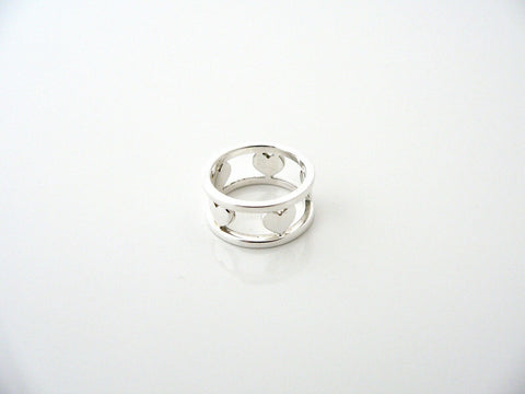 Tiffany & Co Silver Heart Bar Ring Band Sz 5.75 Rare Gift Love Statement