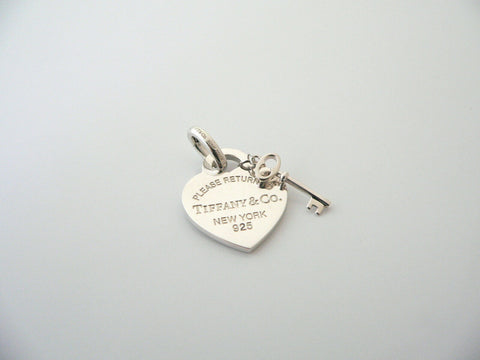 Tiffany & Co Silver Heart Key Charm 4 Necklace Bracelet Clasp Return to Gift