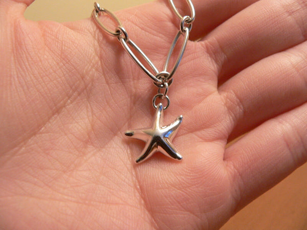 Tiffany & Co Silver Peretti Starfish Link Bracelet Bangle Oval Chain Gift Pouch