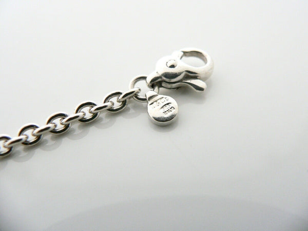 Tiffany & Co Silver Heart Dangle Dangling Bracelet Bangle 7 Inch Gift Pouch Love