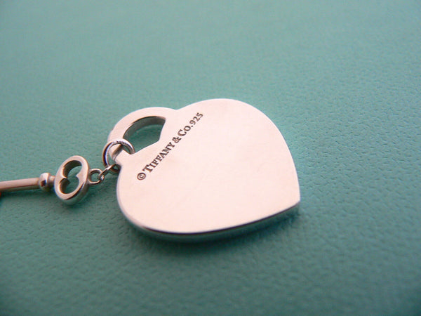Tiffany & Co Return to Tiffany Silver Heart Key Charm Pendant Classic Love Gift