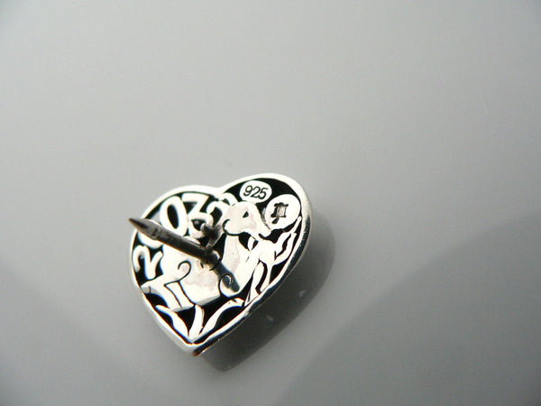 John Hardy Silver Kali Heart Stone Texture Pin Brooch Rare Love Gift Anniversary