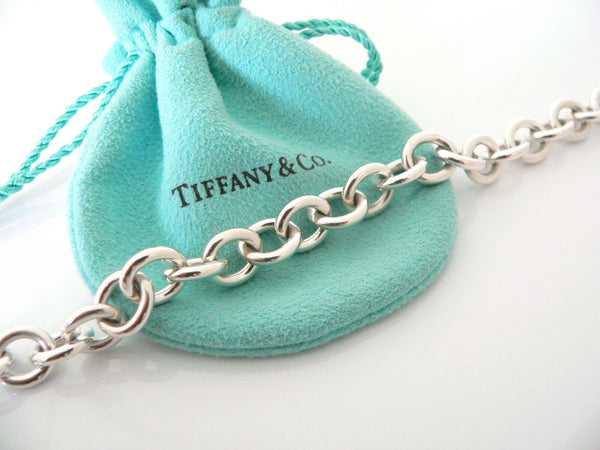 Tiffany & Co Silver Return to Tiffany Heart Tag Bracelet Bangle 8.5 Inch Longer