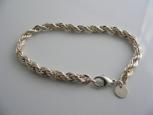Tiffany & Co Silver 18K Gold Rope Bracelet Bangle Chain Gift Love Classic Cool