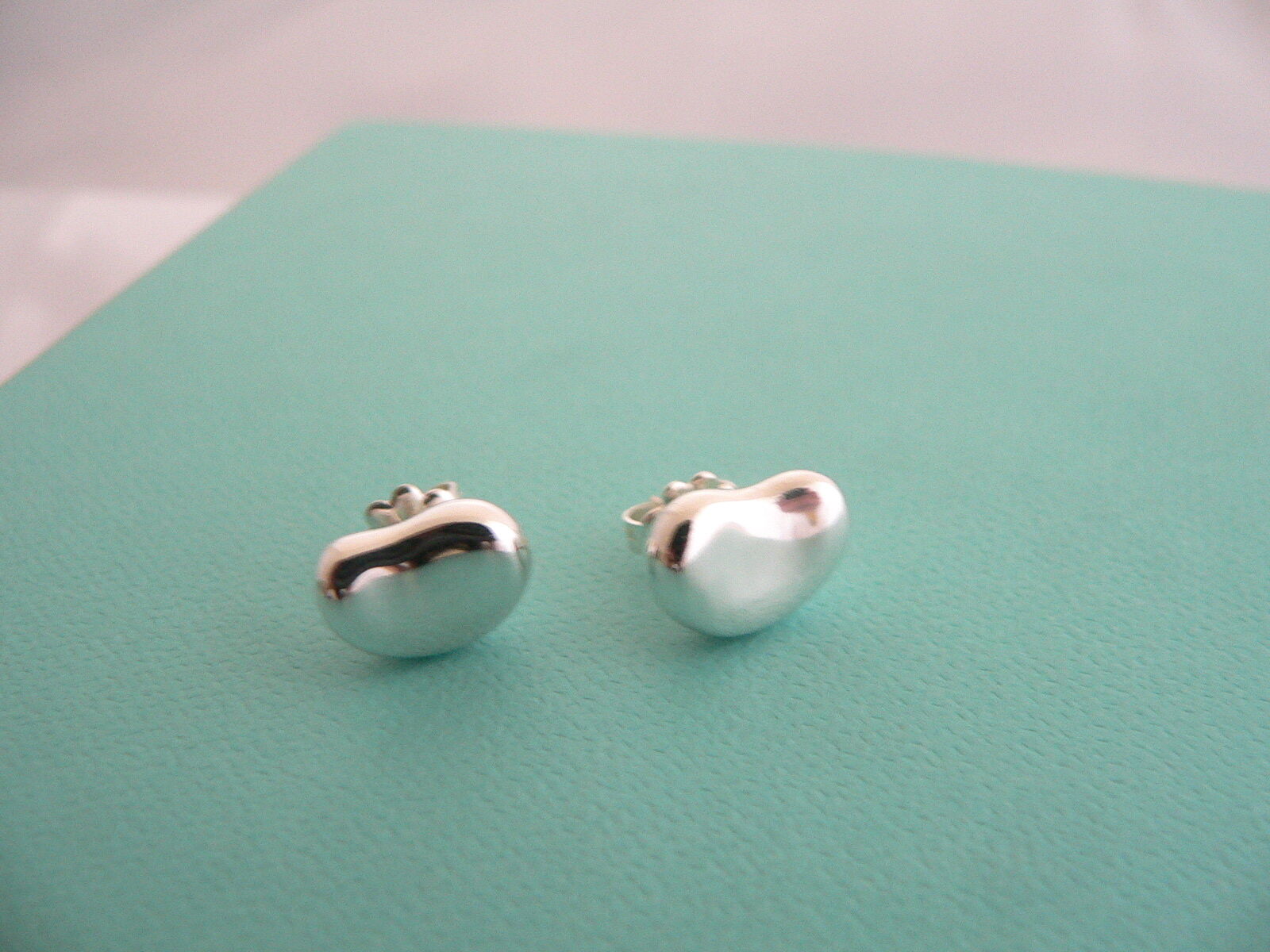 Tiffany & Co Silver Bean Earrings Studs Gift Love Peretti