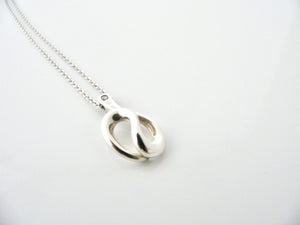 Tiffany & Co Diamond Necklace Wave Pendant Charm Chain Peretti Silver Love Gift