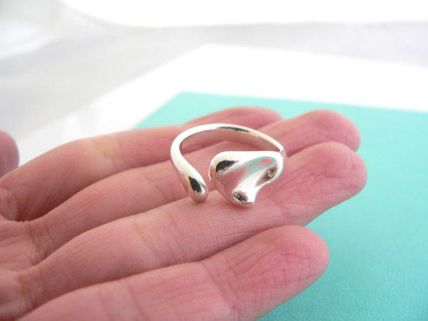 Tiffany & Co Silver Peretti Full Heart Ring Band Sz 6.5 Gift Love Statement