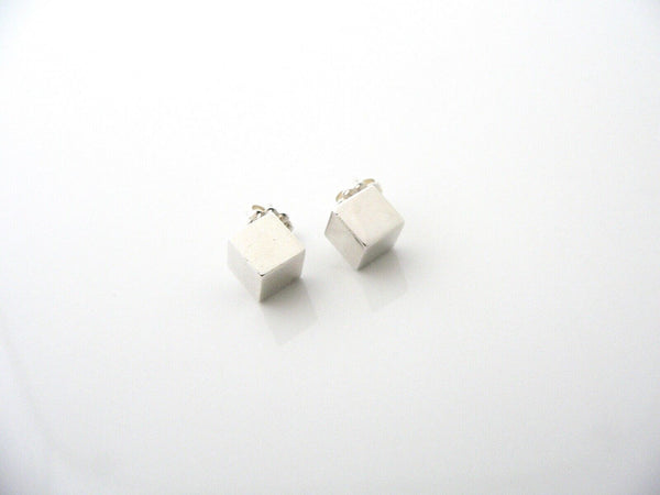 Tiffany & Co Silver Cube Earrings Square Studs Classic Gift Love Art Geometric