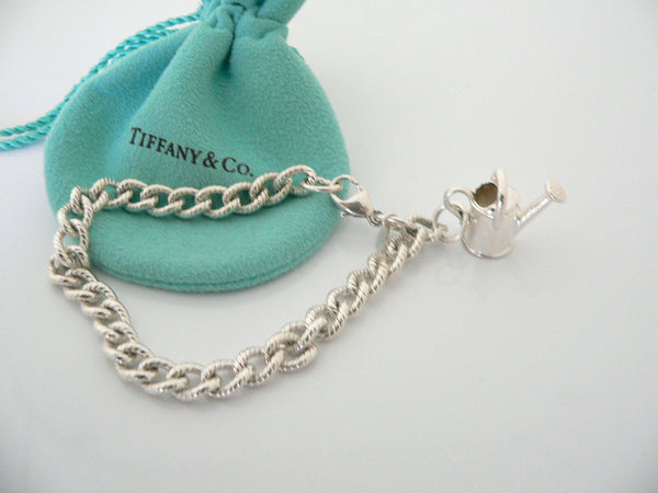 Tiffany & Co Watering Can Bracelet Bangle 8 Inch Chain Nature Garden Lover Gift