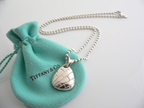 Tiffany & Co Crocodile Necklace 21 Inch Chain Pendant Charm Gift Silver Pouch