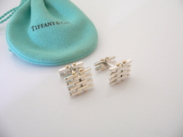 Tiffany & Co Silver 18K Gold Gatelink Gate Link Cuff Links CuffLinks Man Gift