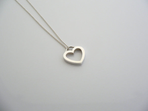 Tiffany & Co Silver Heart Necklace Pendant Charm Chain Gift Love T and Co Classy