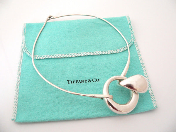 Tiffany & Co Teardrop Necklace Silver Peretti 1975 Vintage Pendant Choker Love