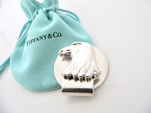 Tiffany & Co Eagle Money Clip Holder Man Gift Love Pouch Silver USA Bird Nature