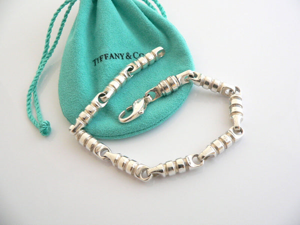 Tiffany & Co Link Bracelet Picasso Groove 8 Inch Chain Love Gift Pouch T and Co