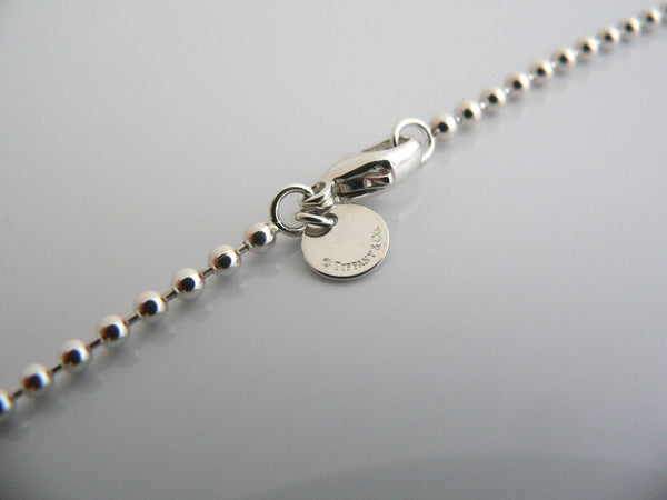 Tiffany & Co Silver Titanium Atlas Bar Dog Tag Necklace Pendant Bead 20 In Gift