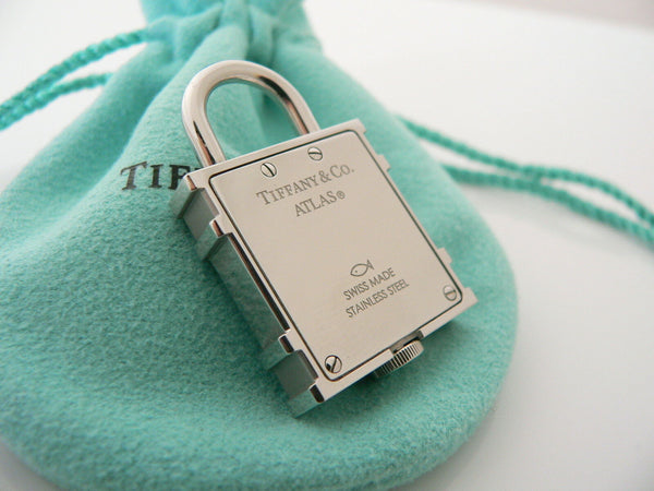 Tiffany & Co Atlas Numeral Watch Clock Padlock Charm 4 Necklace Bracelet Gift